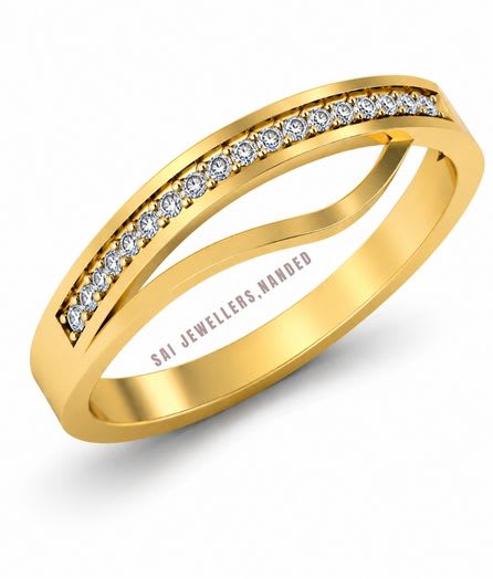 Curved Band Gold Ring view 3