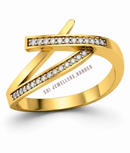 Criss Cross Gold Ring view 2