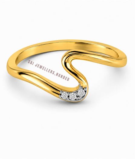 Wave Open Gold Ring view 2