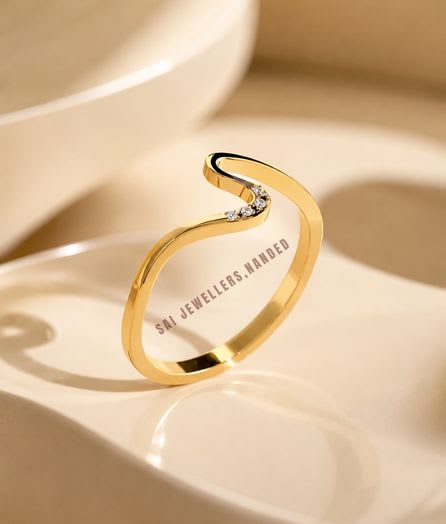 Wave Open Gold Ring - View 1