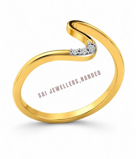 Wave Open Gold Ring view 3