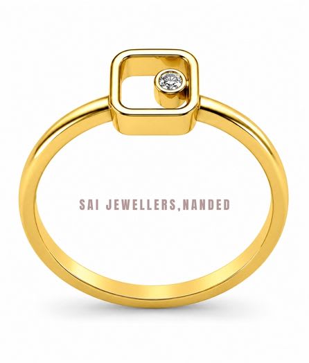 Square Open Gold Ring view 2