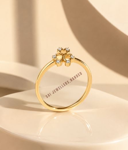 Three Leaf Gold Ring - View 1