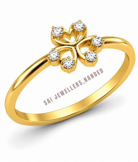 Three Leaf Gold Ring view 2