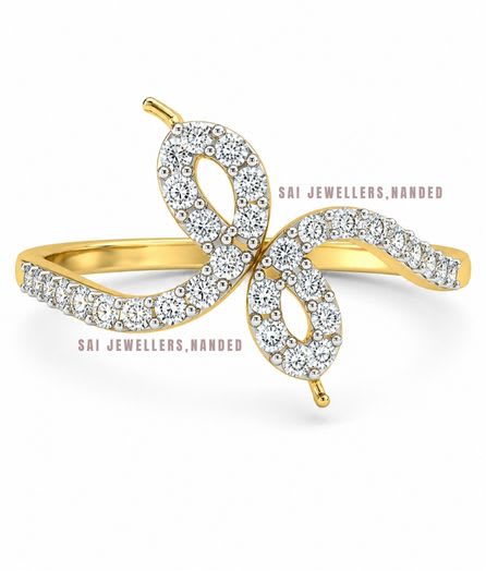 Double Infinity Gold Ring view 3