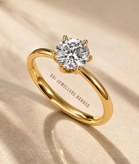 Classic Solitaire Gold Ring - View 1