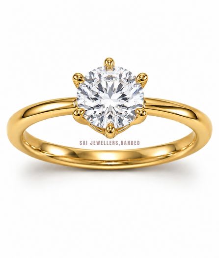 Classic Solitaire Gold Ring view 2