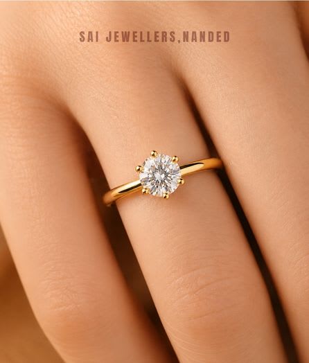 Classic Solitaire Gold Ring view 3