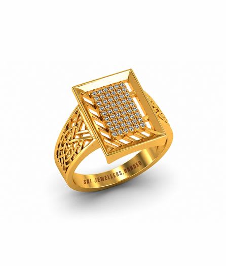 Geometric Frame Gold Ring view 2