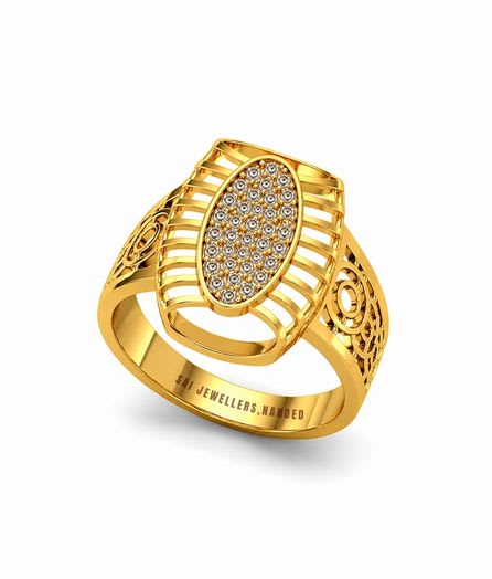 Oval Lattice Gold Ring view 3
