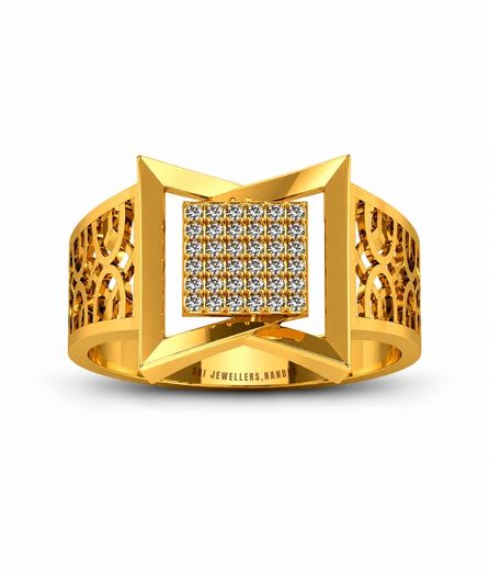 Diamond Frame Gold Ring view 2