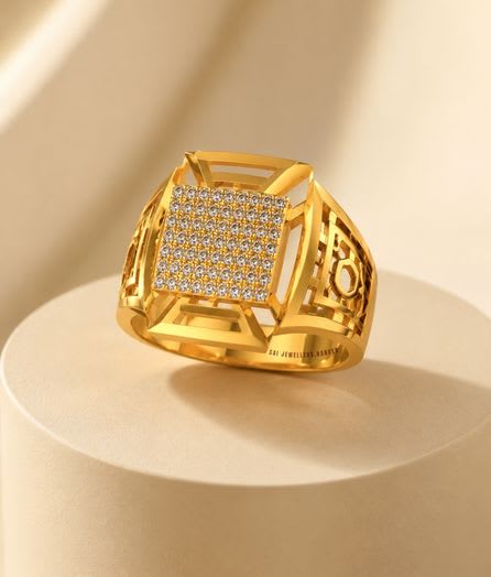 Regal Lattice Gold Ring - View 1