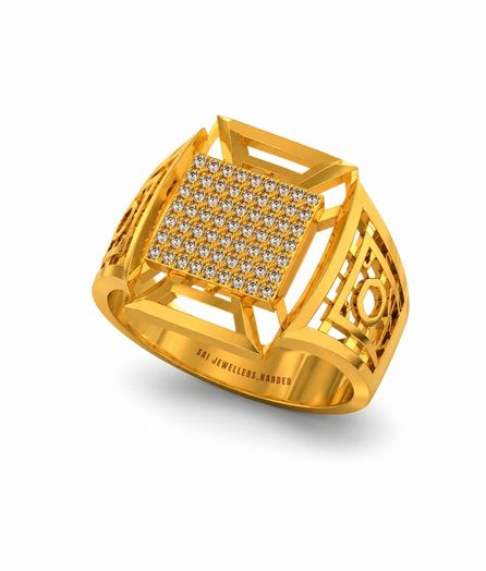Regal Lattice Gold Ring view 2