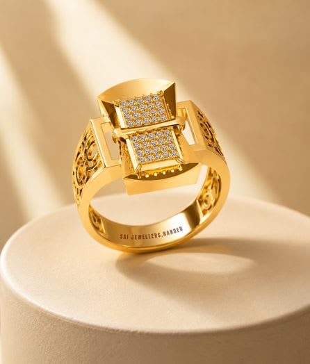 Dual Panel Gold Ring - View 1