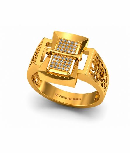 Dual Panel Gold Ring view 2