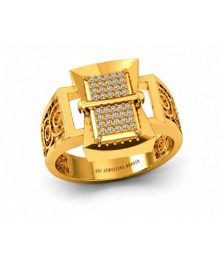 Dual Panel Gold Ring view 3