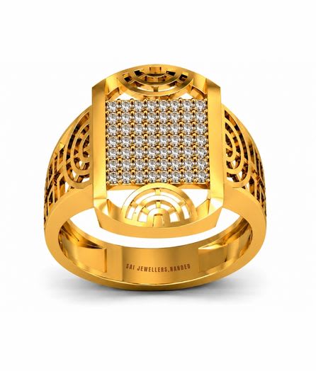 Majestic Lattice Gold Ring view 3