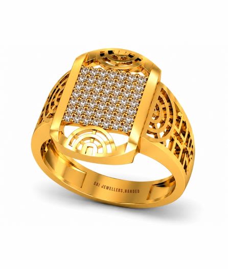Majestic Lattice Gold Ring view 2