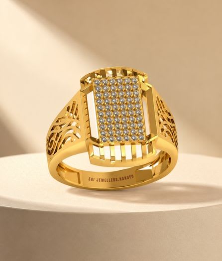 Regal Pillar Gold Ring - View 1
