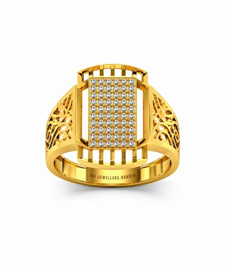 Regal Pillar Gold Ring view 2