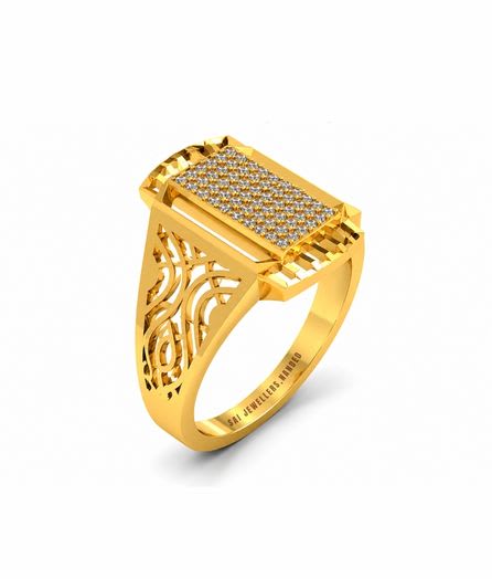 Regal Pillar Gold Ring view 3