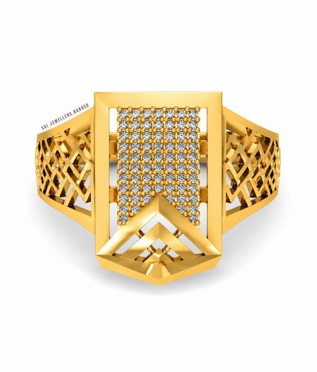Arrow Crest Gold Ring view 2