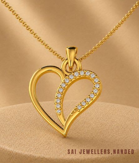 Layered Heart Gold Pendant - View 1