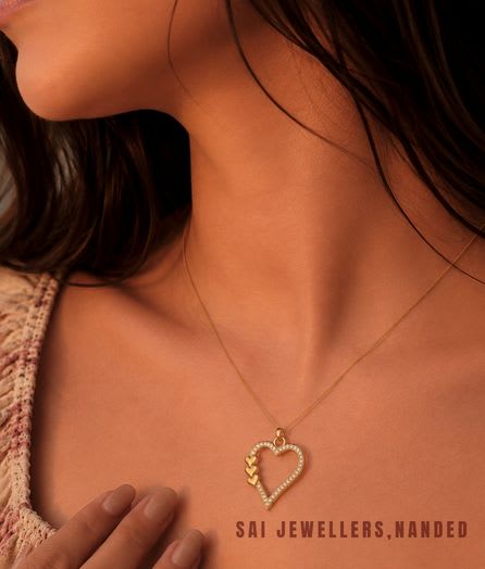 Triple Heart Accent Gold Pendant view 3