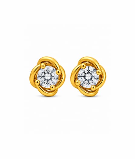 Elegant Gold Stud Earrings view 2
