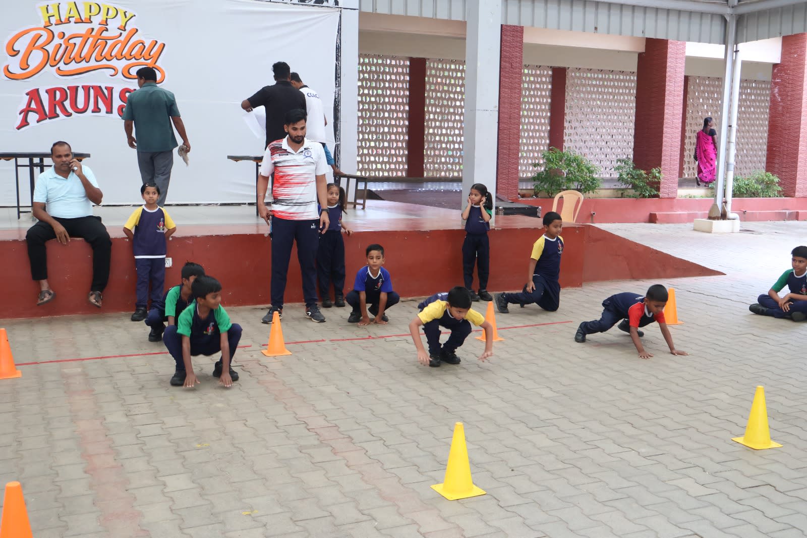 Inter-House Frog Jump and Pyramid Cup Competition for CBSE Nursery, LKG, and UKG Boys and Girls