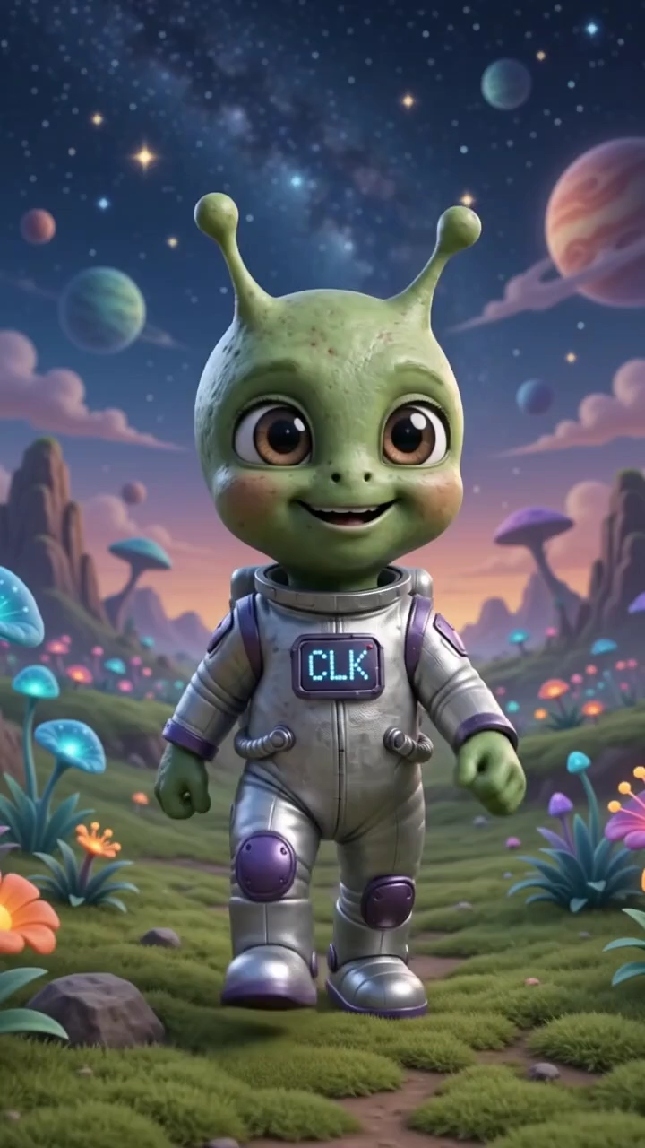 Secuencia animada del alien astronauta de Crypto Alien