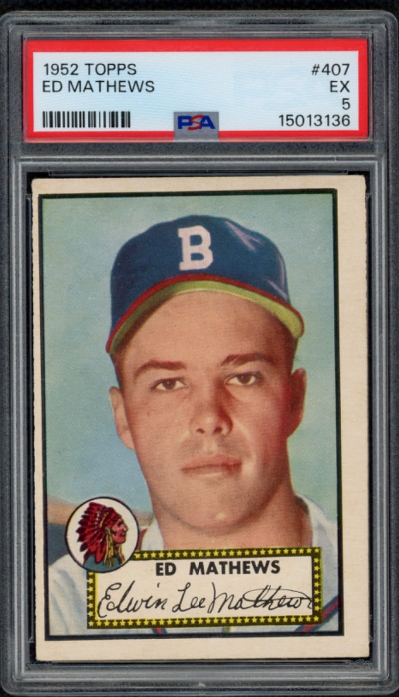 1952 Topps Eddie Mathews #407 front
