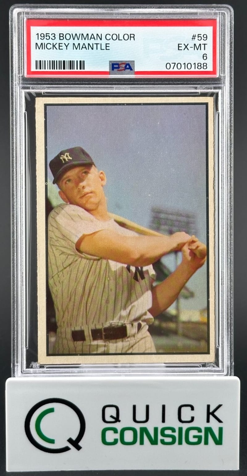 1953 Bowman Color Mickey Mantle #59 front