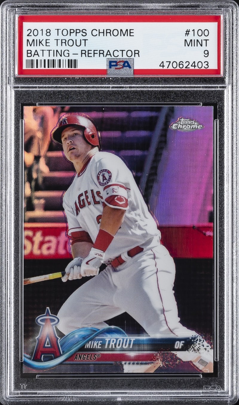 2018 Topps Chrome Refractor Mike Trout #100 front