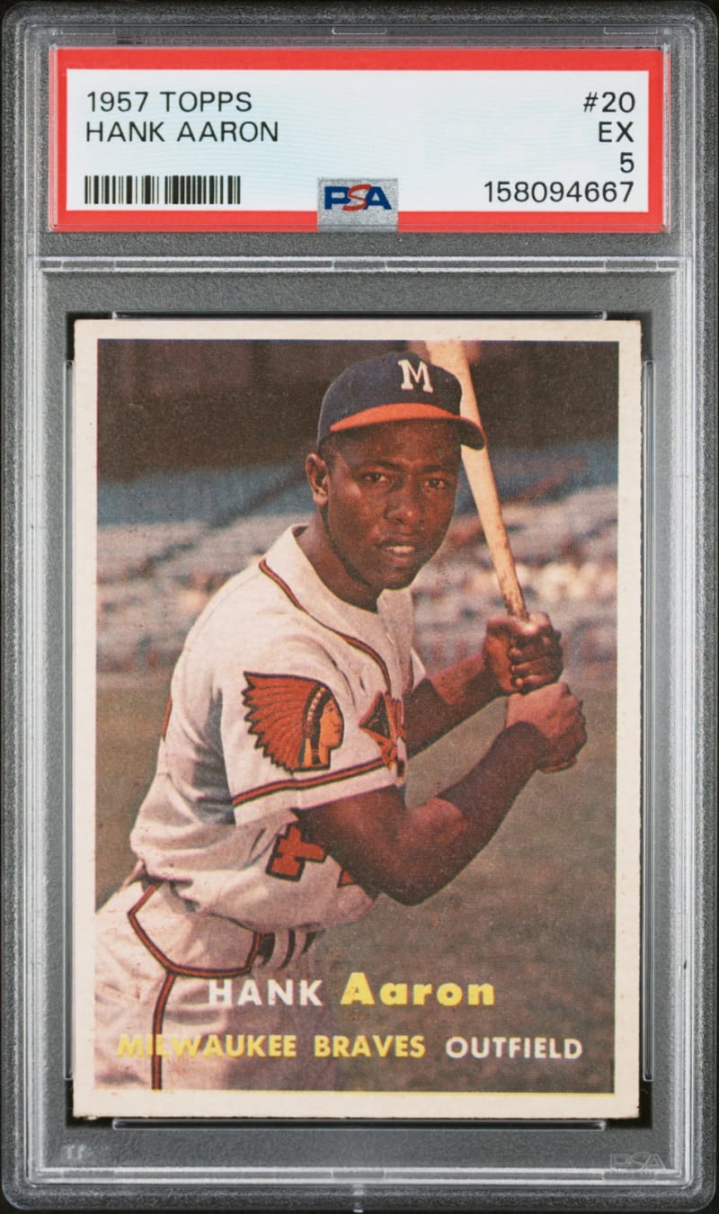 1957 Topps Hank Aaron #20 front