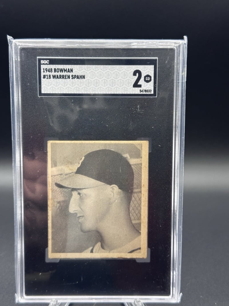 1948 Bowman Warren Spahn #18 front