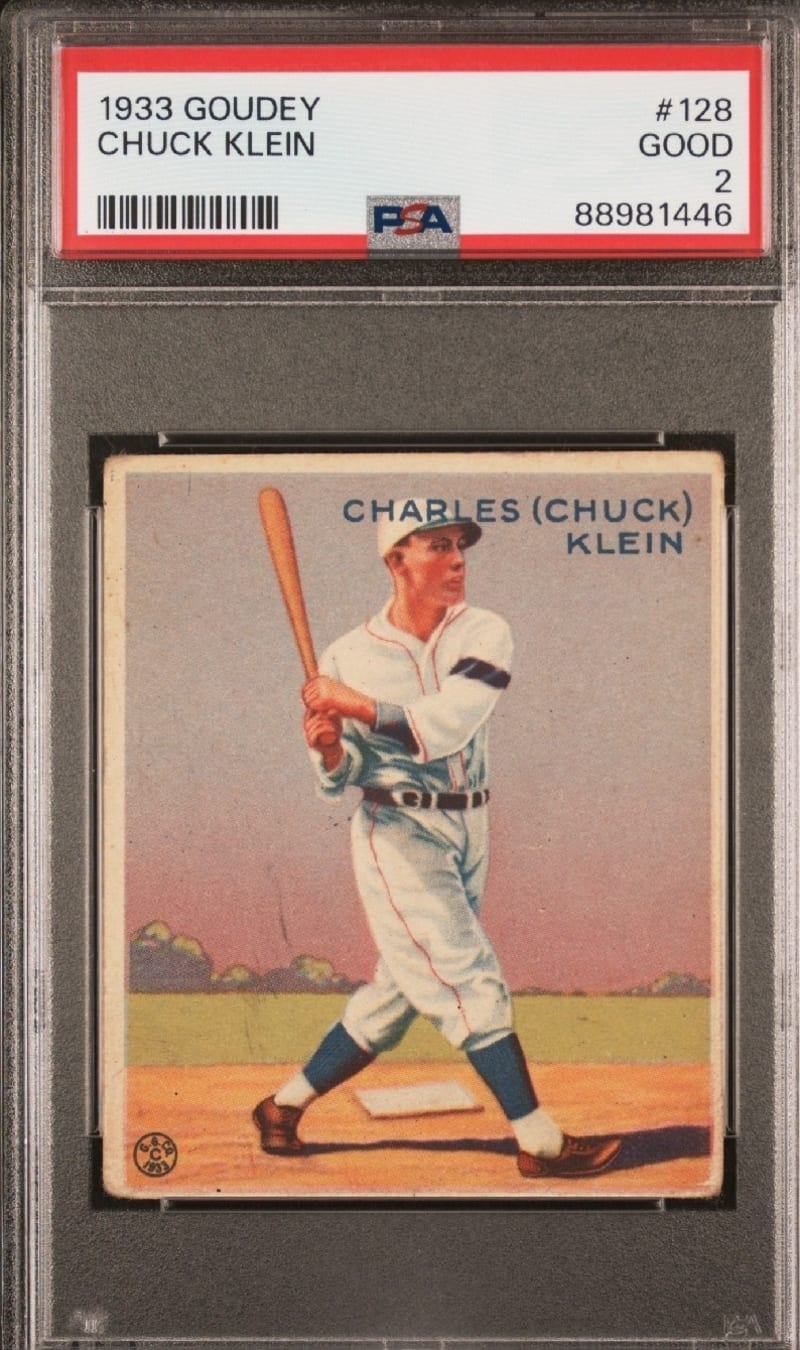 1933 Goudey Chuck Klein #128 front