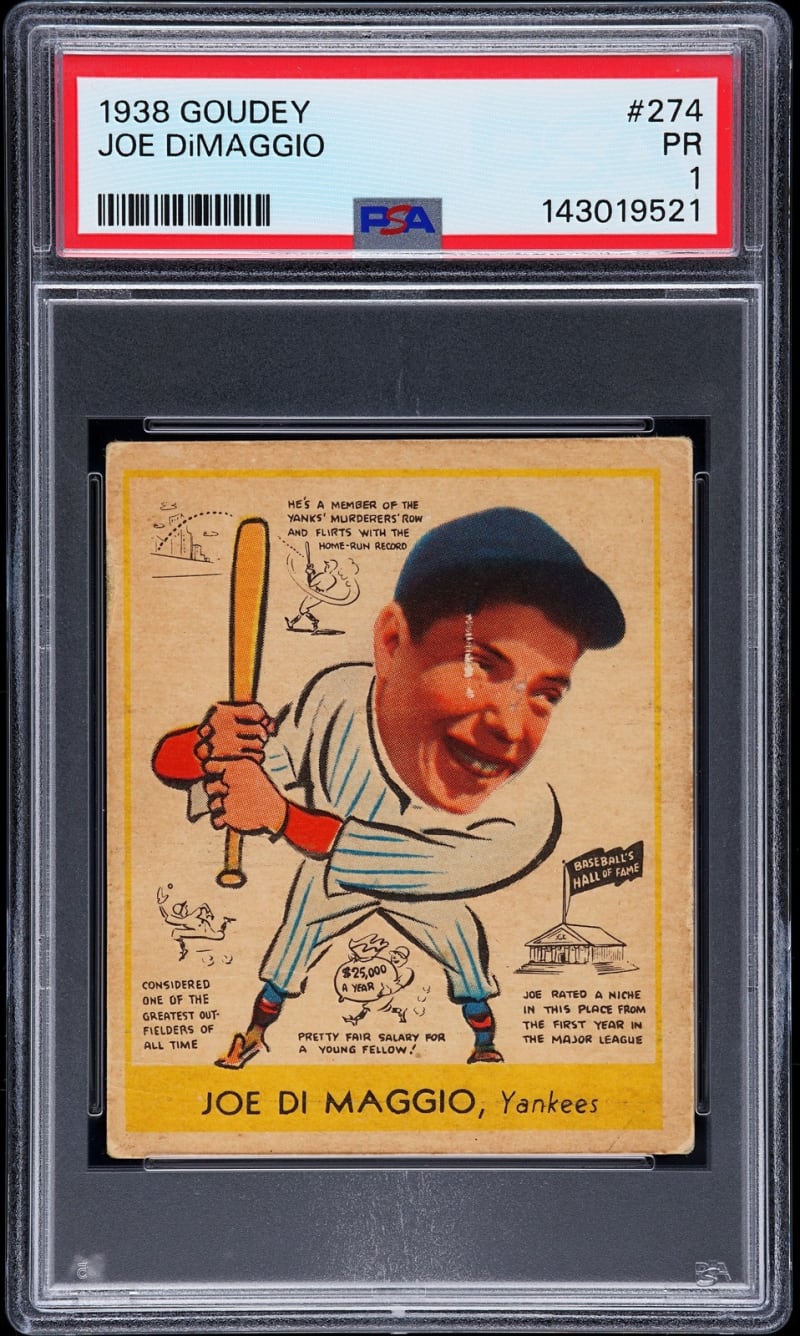 1938 Goudey Joe DiMaggio #250 front