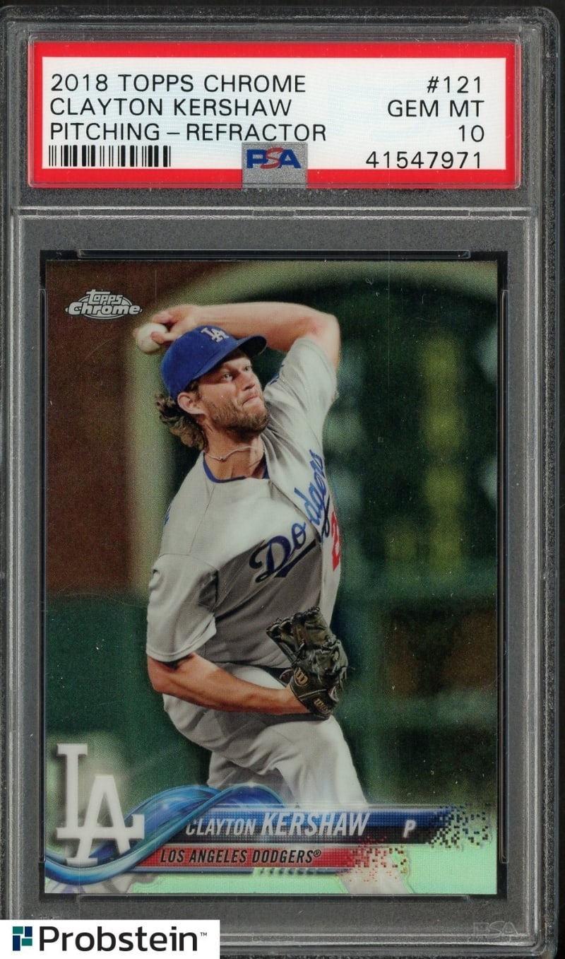 2018 Topps Chrome Refractor Clayton Kershaw #121 front