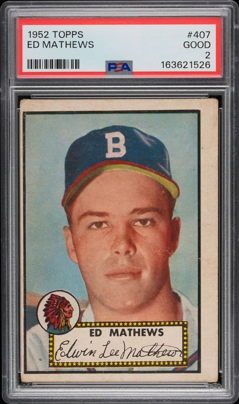 1952 Topps Eddie Mathews #407 front