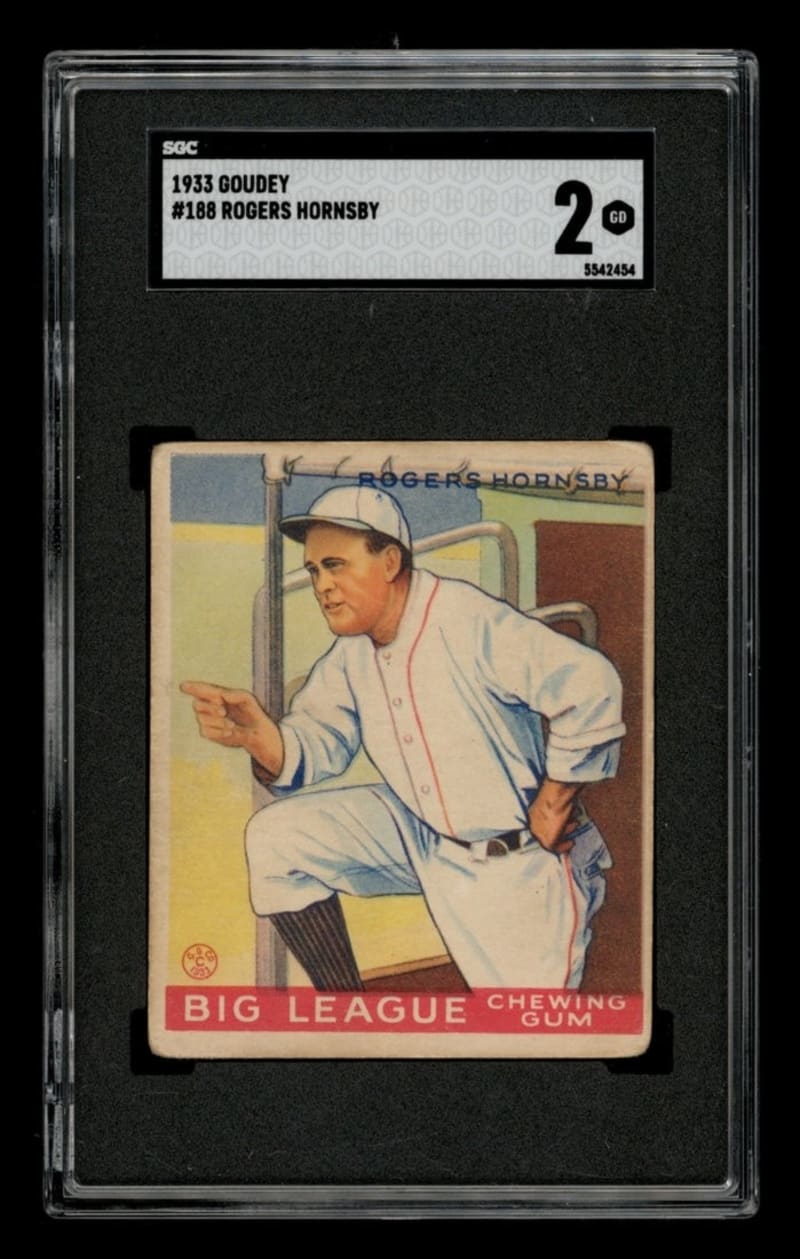 1933 Goudey Rogers Hornsby #119 front