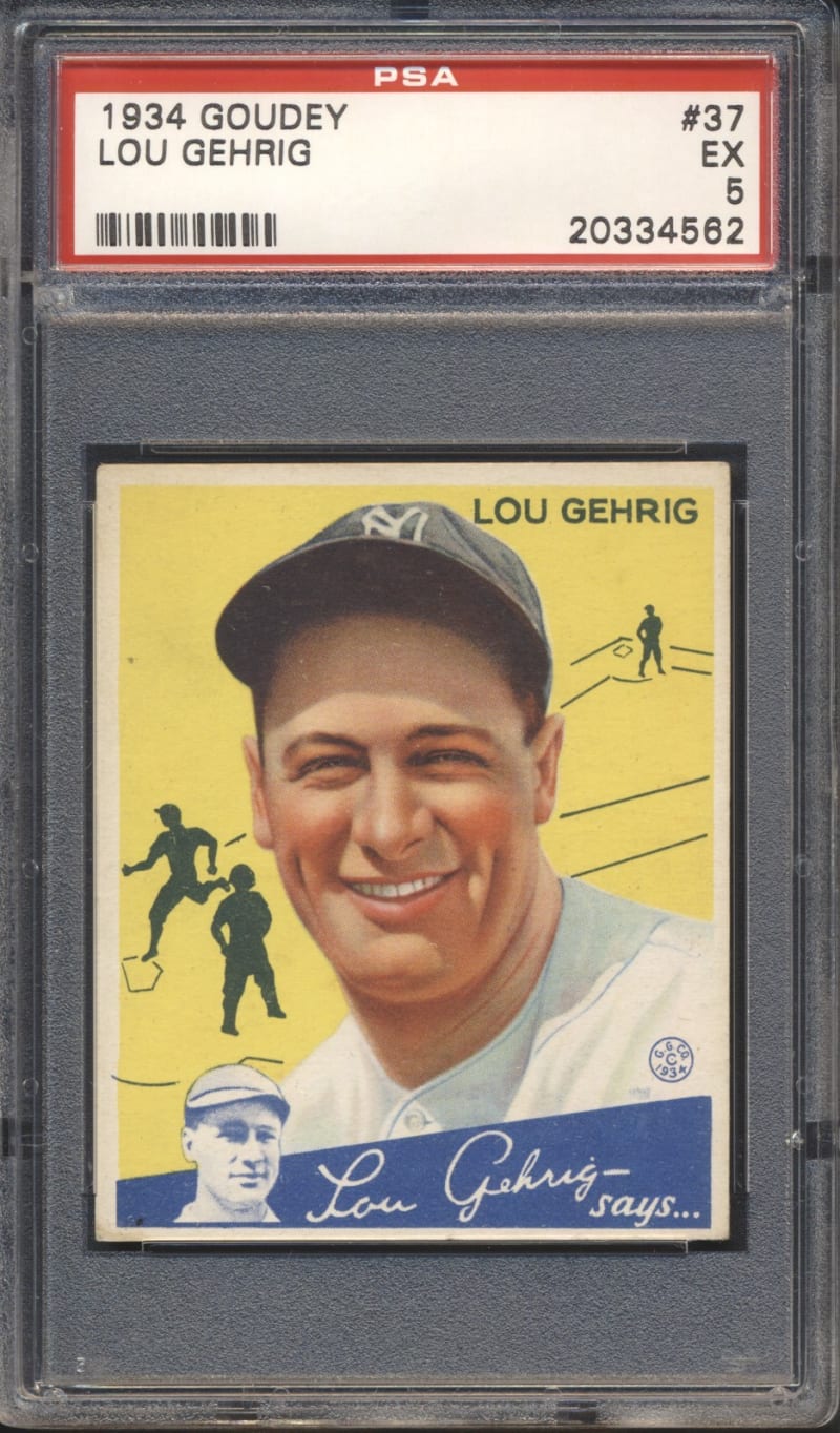1934 Goudey Lou Gehrig #37 front