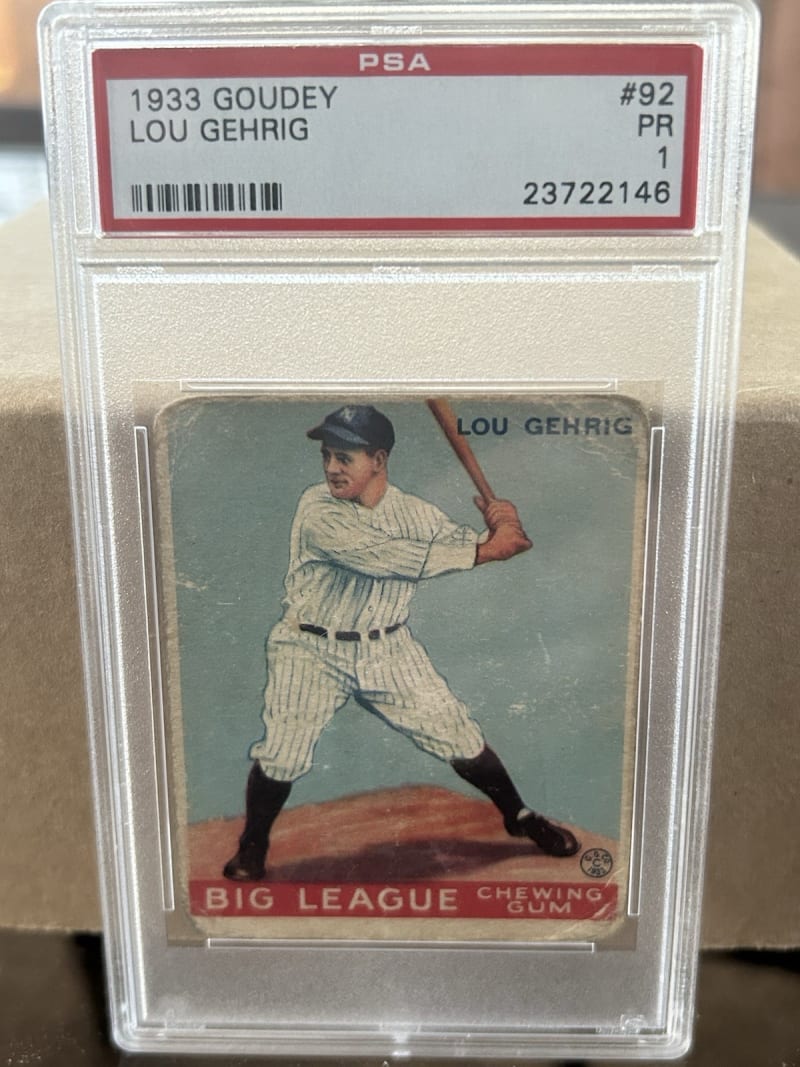 1933 Goudey Lou Gehrig #92 front
