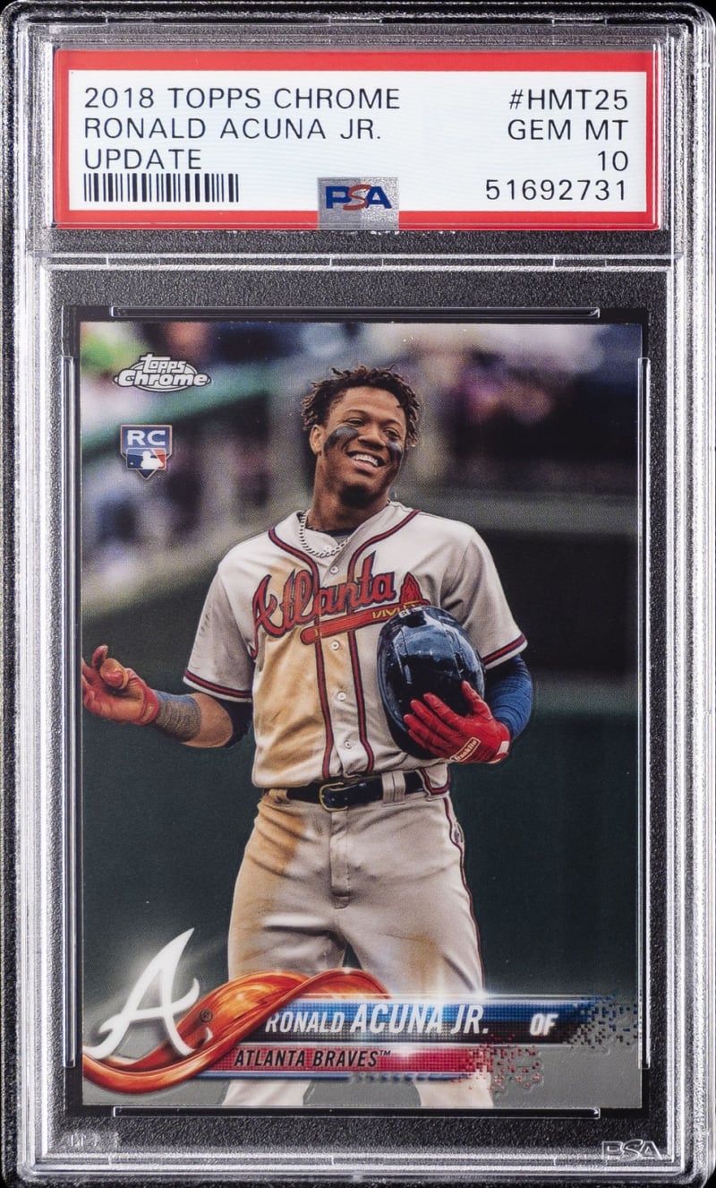 2018 Topps Chrome Update Ronald Acuña Jr. #HMT25 front