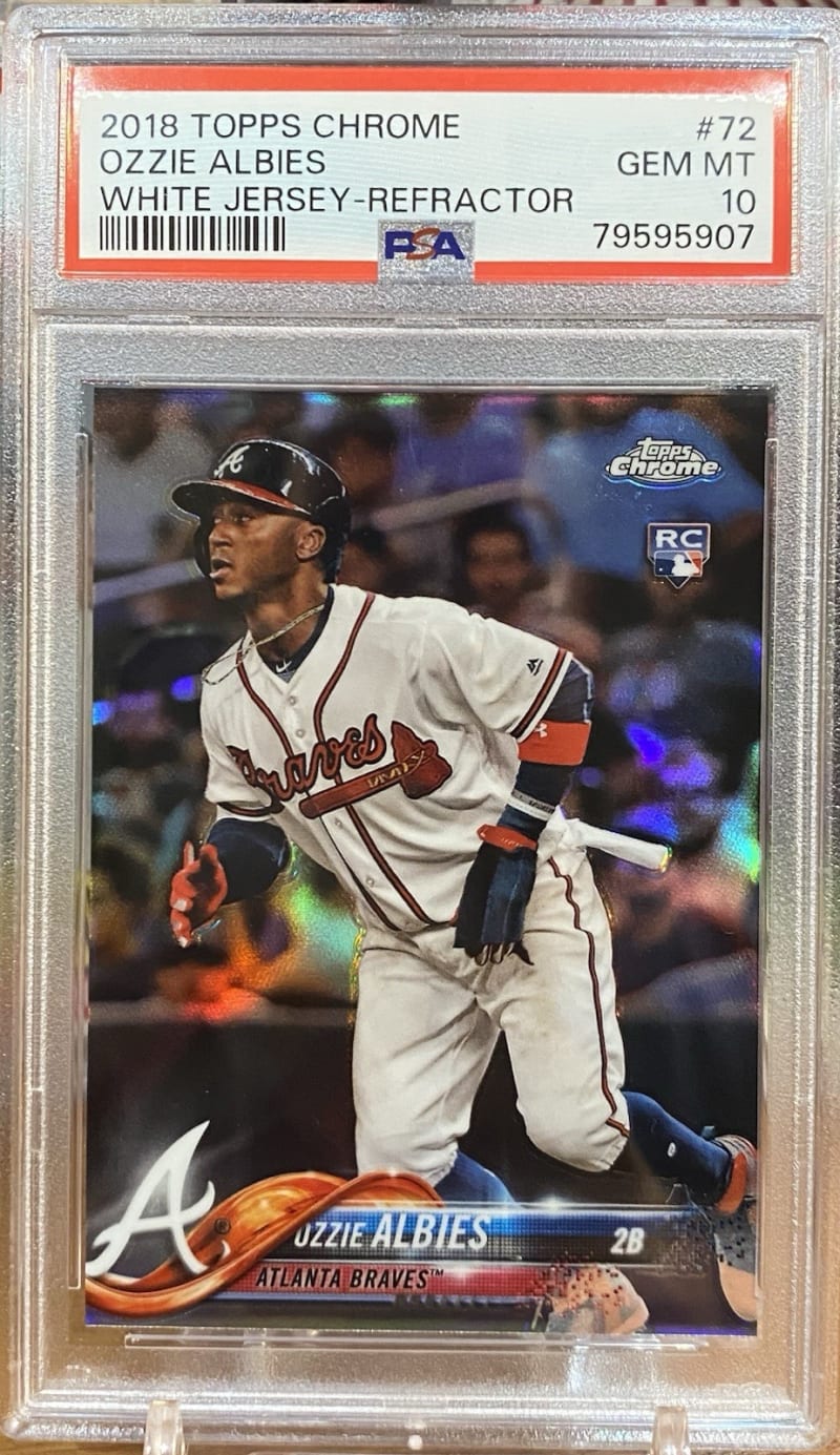 2018 Topps Chrome Refractor Ozzie Albies #72 front