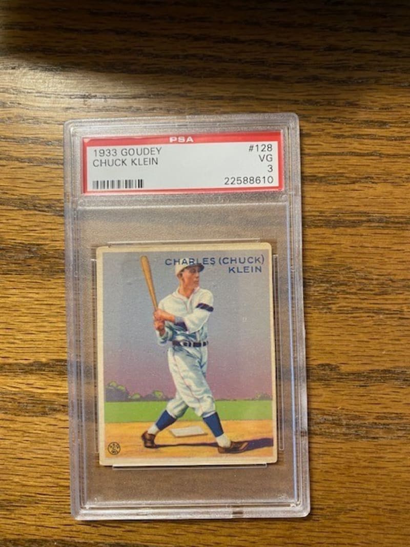 1933 Goudey Chuck Klein #128 front