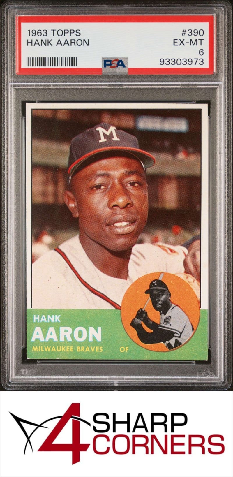 1963 Topps Hank Aaron #390 front