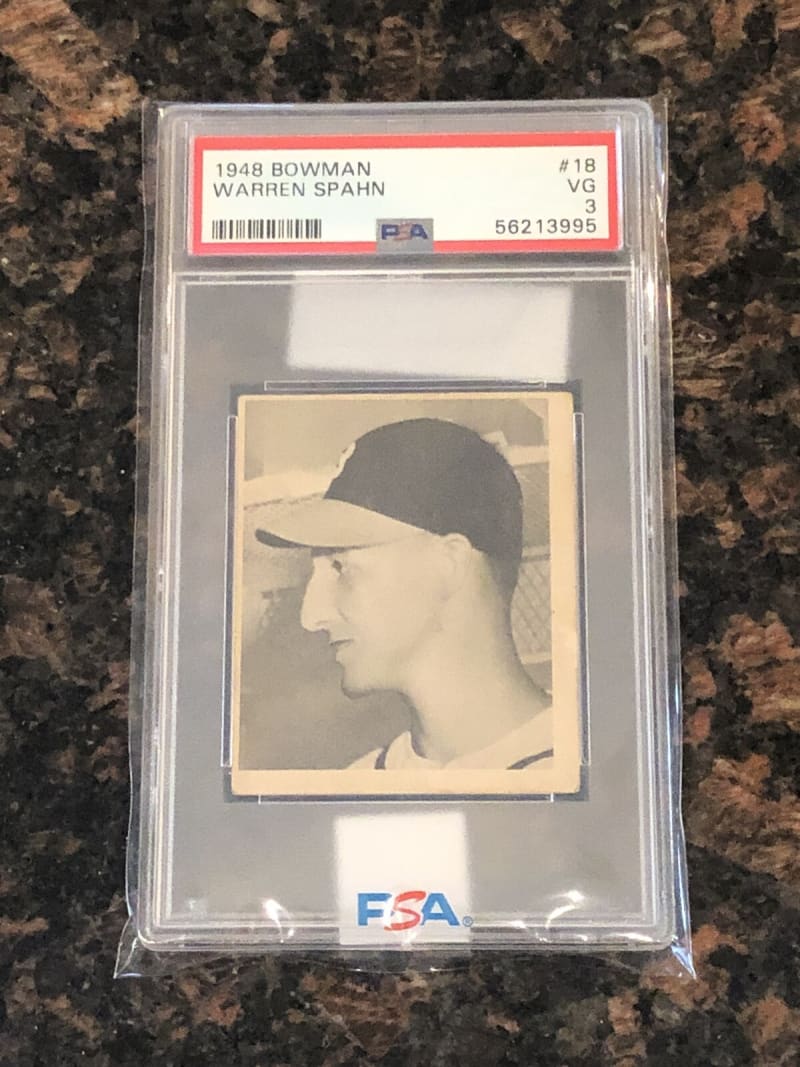 1948 Bowman Warren Spahn #18 front