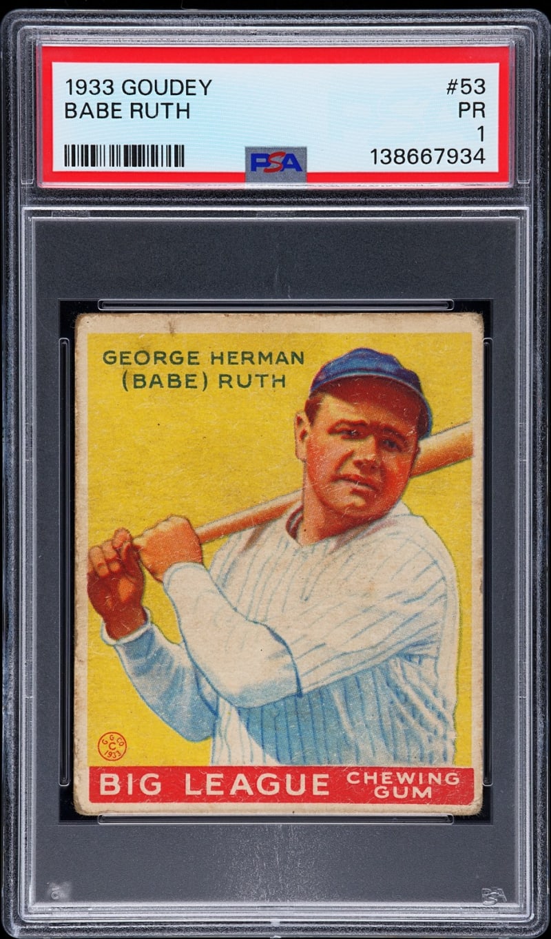 1933 Goudey Babe Ruth #53 front