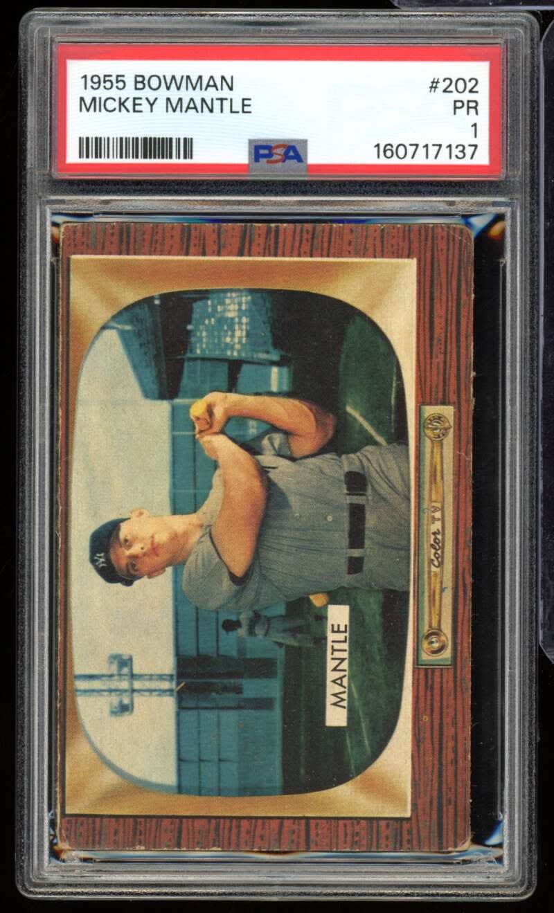 1955 Bowman Mickey Mantle #202 front
